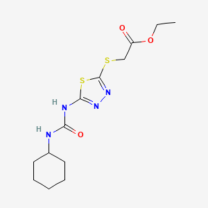 Ethyl 2-[(5-{[(cyclohexylamino)carbonyl]amino}-1,3,4-thiadiazol-2-yl)sulfanyl]acetate