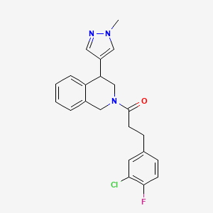 3-(3-chloro-4-fluorophenyl)-1-(4-(1-methyl-1H-pyrazol-4-yl)-3,4-dihydroisoquinolin-2(1H)-yl)propan-1-one