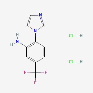 molecular formula C10H10Cl2F3N3 B2410944 2-(1H-咪唑-1-基)-5-(三氟甲基)苯胺二盐酸盐 CAS No. 1171789-95-9