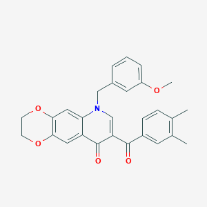 8-(3,4-Dimethylbenzoyl)-6-[(3-methoxyphenyl)methyl]-2,3-dihydro-[1,4]dioxino[2,3-g]quinolin-9-one