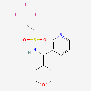 3,3,3-trifluoro-N-(pyridin-3-yl(tetrahydro-2H-pyran-4-yl)methyl)propane-1-sulfonamide