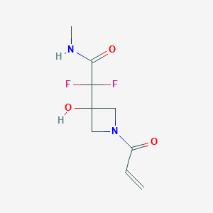 molecular formula C9H12F2N2O3 B2410951 2,2-Difluoro-2-(3-hydroxy-1-prop-2-enoylazetidin-3-yl)-N-methylacetamide CAS No. 2305415-02-3