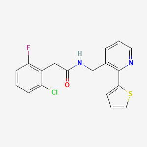 2-(2-chloro-6-fluorophenyl)-N-((2-(thiophen-2-yl)pyridin-3-yl)methyl)acetamide