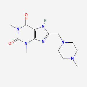 molecular formula C13H20N6O2 B2410956 1,3-dimethyl-8-[(4-methylpiperazin-1-yl)methyl]-7H-purine-2,6-dione CAS No. 71527-03-2