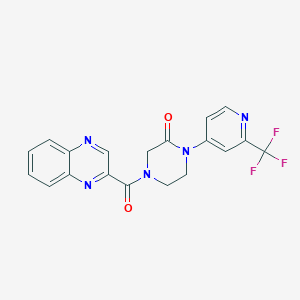 molecular formula C19H14F3N5O2 B2410963 4-(Quinoxaline-2-carbonyl)-1-[2-(trifluoromethyl)pyridin-4-yl]piperazin-2-one CAS No. 2380080-79-3