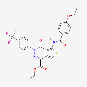 molecular formula C25H20F3N3O5S B2410967 5-[(4-乙氧基苯甲酰)氨基]-4-氧代-3-[4-(三氟甲基)苯基]噻吩并[3,4-d]吡啶并-1-羧酸乙酯 CAS No. 851951-18-3