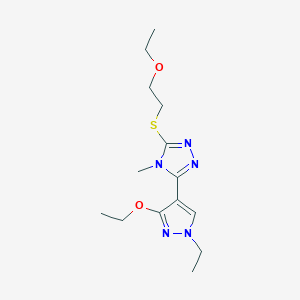 3-(3-ethoxy-1-ethyl-1H-pyrazol-4-yl)-5-((2-ethoxyethyl)thio)-4-methyl-4H-1,2,4-triazole