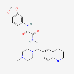 N1-(benzo[d][1,3]dioxol-5-yl)-N2-(2-(1-methyl-1,2,3,4-tetrahydroquinolin-6-yl)-2-(4-methylpiperazin-1-yl)ethyl)oxalamide