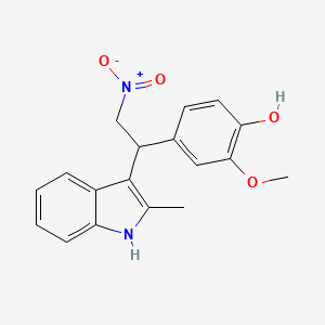 molecular formula C18H18N2O4 B2410989 2-甲氧基-4-[1-(2-甲基-1H-吲哚-3-基)-2-硝基乙基]苯酚 CAS No. 303033-56-9