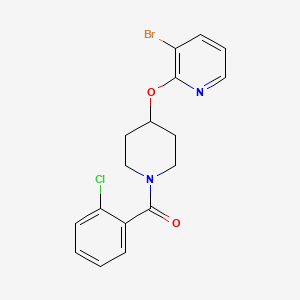 molecular formula C17H16BrClN2O2 B2410998 (4-((3-Bromopyridin-2-yl)oxy)piperidin-1-yl)(2-chlorophenyl)methanone CAS No. 1448057-18-8
