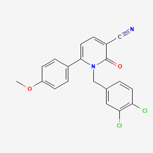 molecular formula C20H14Cl2N2O2 B2410999 1-(3,4-Dichlorobenzyl)-6-(4-methoxyphenyl)-2-oxo-1,2-dihydro-3-pyridinecarbonitrile CAS No. 337919-92-3