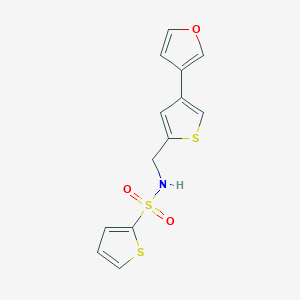 molecular formula C13H11NO3S3 B2411005 N-[[4-(呋喃-3-基)噻吩-2-基]甲基]噻吩-2-磺酰胺 CAS No. 2380057-76-9