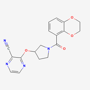 3-((1-(2,3-Dihydrobenzo[b][1,4]dioxine-5-carbonyl)pyrrolidin-3-yl)oxy)pyrazine-2-carbonitrile