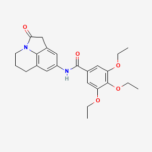 molecular formula C24H28N2O5 B2411012 3,4,5-trietoxi-N-(2-oxo-2,4,5,6-tetrahidro-1H-pirrolo[3,2,1-ij]quinolin-8-il)benzamida CAS No. 898436-73-2