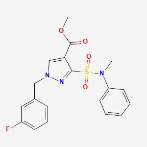 methyl 1-(3-fluorobenzyl)-3-(N-methyl-N-phenylsulfamoyl)-1H-pyrazole-4-carboxylate