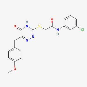 molecular formula C19H17ClN4O3S B2411025 N-(3-chlorophenyl)-2-((6-(4-methoxybenzyl)-5-oxo-4,5-dihydro-1,2,4-triazin-3-yl)thio)acetamide CAS No. 898624-18-5