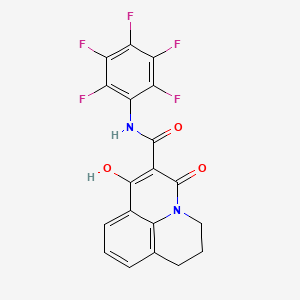 molecular formula C19H11F5N2O3 B2411028 7-羟基-5-氧代-N-(2,3,4,5,6-五氟苯基)-2,3-二氢-1H,5H-吡啶并[3,2,1-ij]喹啉-6-甲酰胺 CAS No. 477855-06-4