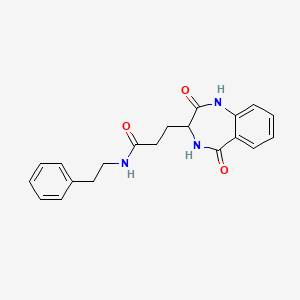 molecular formula C20H21N3O3 B2411033 3-(2,5-dioxo-2,3,4,5-tetrahydro-1H-benzo[e][1,4]diazepin-3-yl)-N-phenethylpropanamide CAS No. 1190844-90-6