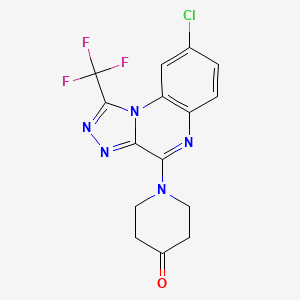 molecular formula C15H11ClF3N5O B2411036 1-[8-chloro-1-(trifluoromethyl)[1,2,4]triazolo[4,3-a]quinoxalin-4-yl]tetrahydro-4(1H)-pyridinone CAS No. 339011-74-4