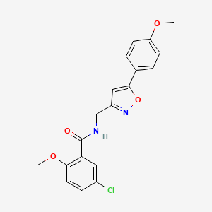 molecular formula C19H17ClN2O4 B2411037 5-chloro-2-methoxy-N-((5-(4-methoxyphenyl)isoxazol-3-yl)methyl)benzamide CAS No. 953209-35-3