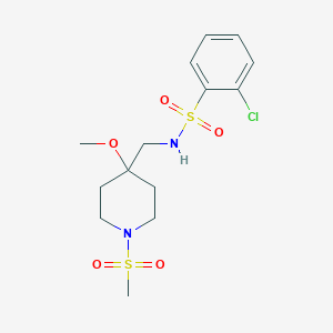 2-Chloro-N-[(4-methoxy-1-methylsulfonylpiperidin-4-yl)methyl]benzenesulfonamide