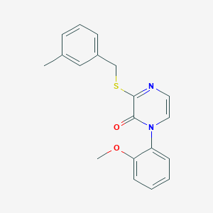 molecular formula C19H18N2O2S B2411051 1-(2-甲氧基苯基)-3-((3-甲基苄基)硫代)吡嗪-2(1H)-酮 CAS No. 899944-95-7