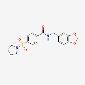 N-(1,3-benzodioxol-5-ylmethyl)-4-(pyrrolidin-1-ylsulfonyl)benzamide