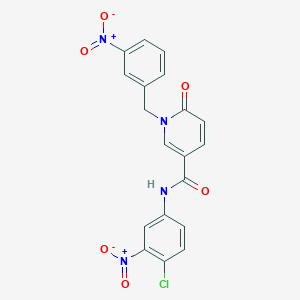 molecular formula C19H13ClN4O6 B2411062 N-(4-chloro-3-nitrophenyl)-1-(3-nitrobenzyl)-6-oxo-1,6-dihydropyridine-3-carboxamide CAS No. 941931-31-3
