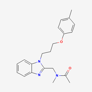 molecular formula C21H25N3O2 B2411065 N-甲基-N-({1-[3-(4-甲基苯氧基)丙基]苯并咪唑-2-基}甲基)乙酰胺 CAS No. 931724-70-8