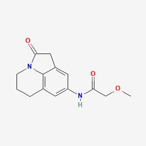 molecular formula C14H16N2O3 B2411068 2-methoxy-N-{2-oxo-1-azatricyclo[6.3.1.0^{4,12}]dodeca-4,6,8(12)-trien-6-yl}acetamide CAS No. 898436-72-1