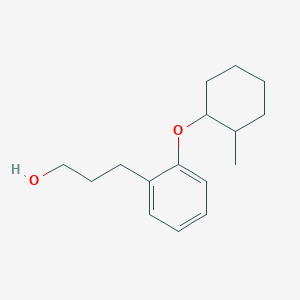 molecular formula C16H24O2 B2411082 3-(2-(2-メチルシクロヘキシルオキシ)フェニル)プロパン-1-オール CAS No. 2089651-65-8