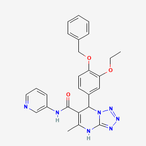 molecular formula C26H25N7O3 B2411097 7-(4-(benzyloxy)-3-ethoxyphenyl)-5-methyl-N-(pyridin-3-yl)-4,7-dihydrotetrazolo[1,5-a]pyrimidine-6-carboxamide CAS No. 452089-14-4