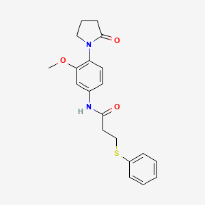 molecular formula C20H22N2O3S B2411098 N-(3-methoxy-4-(2-oxopyrrolidin-1-yl)phenyl)-3-(phenylthio)propanamide CAS No. 1207034-60-3