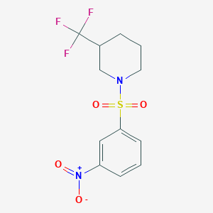 molecular formula C12H13F3N2O4S B2411102 1-(3-Nitrophenyl)sulfonyl-3-(trifluoromethyl)piperidine CAS No. 325702-08-7