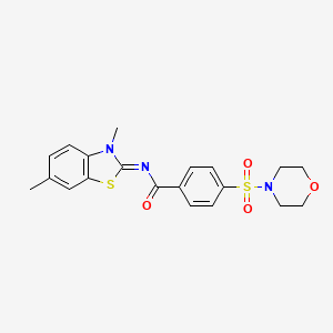 molecular formula C20H21N3O4S2 B2411107 (E)-N-(3,6-二甲基苯并[d]噻唑-2(3H)-亚甲基)-4-(吗啉磺酰基)苯甲酰胺 CAS No. 325988-31-6