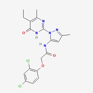 molecular formula C19H19Cl2N5O3 B2411114 2-(2,4-二氯苯氧基)-N-(1-(5-乙基-4-甲基-6-氧代-1,6-二氢嘧啶-2-基)-3-甲基-1H-吡唑-5-基)乙酰胺 CAS No. 1005718-65-9