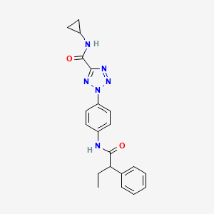molecular formula C21H22N6O2 B2411115 N-环丙基-2-(4-(2-苯基丁酰胺)苯基)-2H-四唑-5-甲酰胺 CAS No. 1396636-96-6