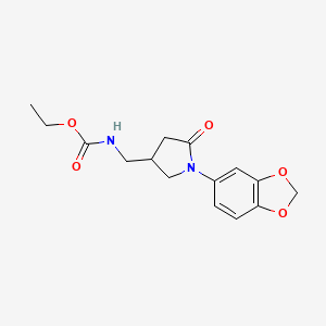 Ethyl ((1-(benzo[d][1,3]dioxol-5-yl)-5-oxopyrrolidin-3-yl)methyl)carbamate