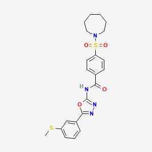 molecular formula C22H24N4O4S2 B2411121 4-(azepan-1-ylsulfonyl)-N-(5-(3-(methylthio)phenyl)-1,3,4-oxadiazol-2-yl)benzamide CAS No. 886913-42-4