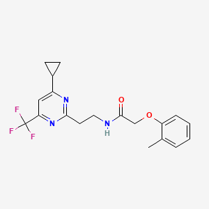 N-(2-(4-cyclopropyl-6-(trifluoromethyl)pyrimidin-2-yl)ethyl)-2-(o-tolyloxy)acetamide