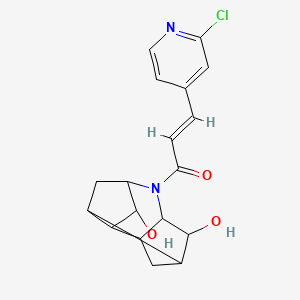 (E)-3-(2-Chloropyridin-4-yl)-1-(5,11-dihydroxy-7-azatetracyclo[6.2.1.02,6.04,10]undecan-7-yl)prop-2-en-1-one