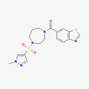 benzo[d]thiazol-6-yl(4-((1-methyl-1H-pyrazol-4-yl)sulfonyl)-1,4-diazepan-1-yl)methanone