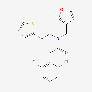 2-(2-chloro-6-fluorophenyl)-N-(furan-3-ylmethyl)-N-(2-(thiophen-2-yl)ethyl)acetamide