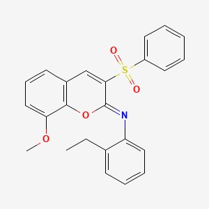 molecular formula C24H21NO4S B2411151 (Z)-2-ethyl-N-(8-methoxy-3-(phenylsulfonyl)-2H-chromen-2-ylidene)aniline CAS No. 902469-35-6
