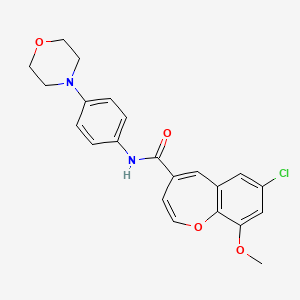 molecular formula C22H21ClN2O4 B2411158 7-chloro-9-methoxy-N-[4-(morpholin-4-yl)phenyl]-1-benzoxepine-4-carboxamide CAS No. 950285-66-2