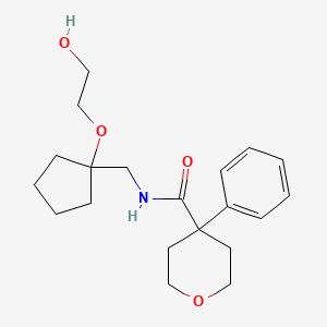 N-((1-(2-hydroxyethoxy)cyclopentyl)methyl)-4-phenyltetrahydro-2H-pyran-4-carboxamide