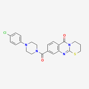 9-(4-(4-chlorophenyl)piperazine-1-carbonyl)-3,4-dihydro-[1,3]thiazino[2,3-b]quinazolin-6(2H)-one