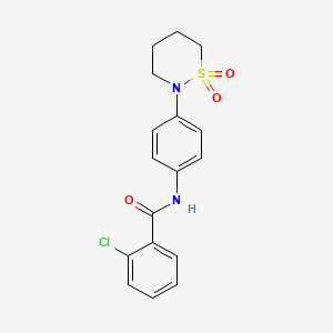 molecular formula C17H17ClN2O3S B2411168 2-chloro-N-[4-(1,1-dioxothiazinan-2-yl)phenyl]benzamide CAS No. 899975-89-4