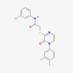 molecular formula C20H18ClN3O2S B2411175 N-(3-chlorophenyl)-2-[4-(3,4-dimethylphenyl)-3-oxopyrazin-2-yl]sulfanylacetamide CAS No. 932351-56-9
