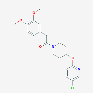 molecular formula C20H23ClN2O4 B2411177 1-(4-((5-Chloropyridin-2-yl)oxy)piperidin-1-yl)-2-(3,4-dimethoxyphenyl)ethanone CAS No. 1448124-53-5